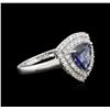 Image 2 : 14KT White Gold 1.40ct Tanzanite and Diamond Ring
