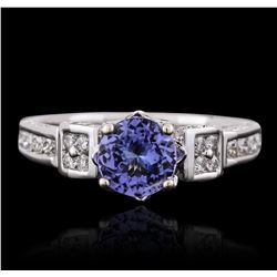 14KT White Gold 1.15ct Tanzanite and Diamond Ring