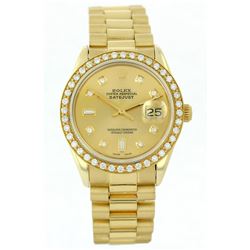 Rolex President 18KT Gold Diamond DateJust Men's Watch