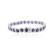 Image 2 : 14KT White Gold 13.00ctw Sapphire and Diamond Bracelet