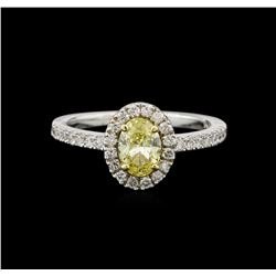 1.03ctw Yellow Diamond Ring - 14KT White Gold