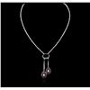 Image 1 : 18KT White Gold 2.50ctw Ruby and Diamond Necklace