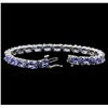 Image 3 : 16.97ctw Tanzanite Bracelet - 14KT White Gold
