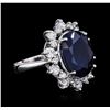 Image 2 : 14KT White Gold 10.37ct Sapphire and Diamond Ring