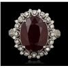 Image 1 : 14KT White Gold 10.13ct Ruby and Diamond Ring