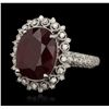 Image 2 : 14KT White Gold 10.13ct Ruby and Diamond Ring