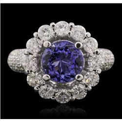 14KT White Gold 2.23ct Tanzanite and Diamond Ring