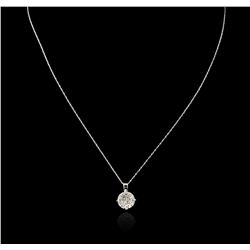 14KT White Gold 0.60ctw Diamond Pendant With Chain