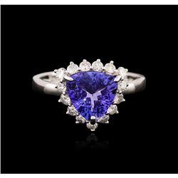 14KT White Gold 2.36ct Tanzanite and Diamond Ring