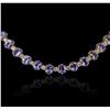 Image 2 : 14KT Yellow Gold 38.71ctw Tanzanite and Diamond Necklace
