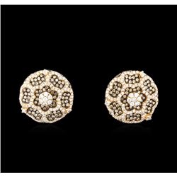 2.94ctw Fancy Brown Diamond Earrings - 18KT Rose Gold