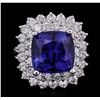 Image 1 : 14KT White Gold GIA Certified 8.39ct Tanzanite and Diamond Ring
