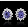 Image 1 : 14KT White Gold 5.82ctw Tanzanite and Diamond Earrings