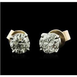 14KT White Gold 1.87ctw Diamond Stud Earrings