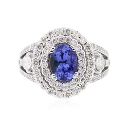 14KT White Gold 1.20ct Tanzanite and Diamond Ring