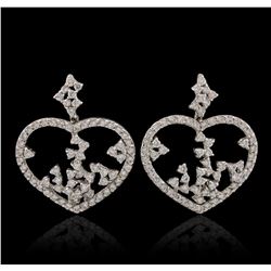 14KT White Gold 1.90ctw Diamond Earrings