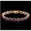 Image 1 : 14KT Rose Gold 19.03ctw Ruby and Diamonds Bracelet