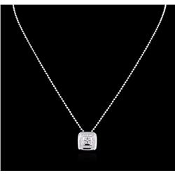 0.23ctw Diamond Pendant With Chain - 18KT White Gold