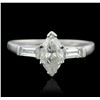 Image 1 : Platinum 1.39ctw Marquise Cut Diamond Ring