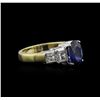 Image 2 : 14KT Two-Tone Gold 2.46ct Sapphire and Diamond Ring