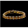 Image 1 : 14KT Yellow Gold 17.02ctw Orange Sapphire and Diamond Bracelet