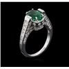 Image 3 : 14KT White Gold 1.42ct Emerald and Diamond Ring