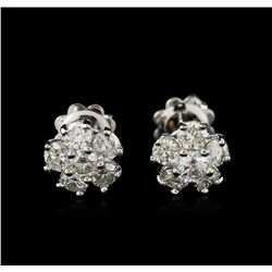 14KT White Gold 1.36ctw Diamond Earrings