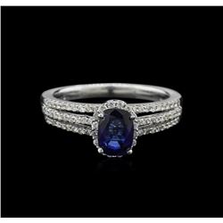 1.21ct Sapphire and Diamond Ring - 14KT White Gold