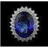 Image 1 : 14KT White Gold GIA Certified 22.43ct Tanzanite and Diamond Ring