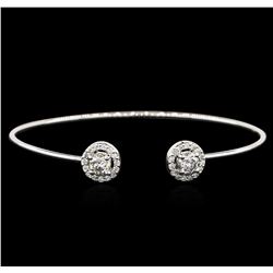 14KT White Gold 1.16ctw Diamond Bangle Bracelet