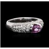Image 2 : 14KT White Gold 0.43ct Pink Sapphire and Diamond Ring