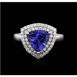 14KT White Gold 2.09ct Tanzanite and Diamond Ring