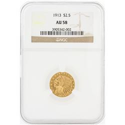 1913 NGC AU58 $2.50 Indian Head Quarter Eagle Gold Coin