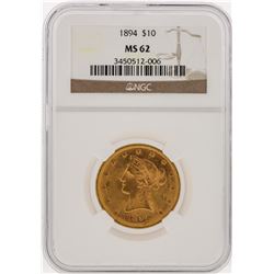 1894 NGC MS62 $10 Liberty Head Eagle Gold Coin