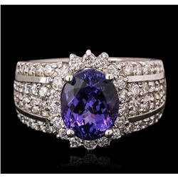 14KT White Gold 3.88ct Tanzanite and Diamond Ring