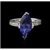Image 1 : 14KT White Gold 5.20ct Tanzanite and Diamond Ring