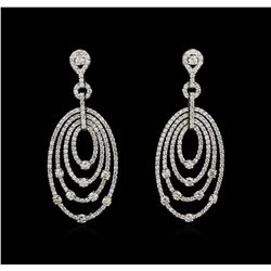 14KT White Gold 2.98ctw Diamond Earrings