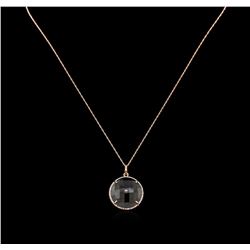 15.00ct Smokey Quartz and Diamond Pendant With Chain - 14KT Rose Gold