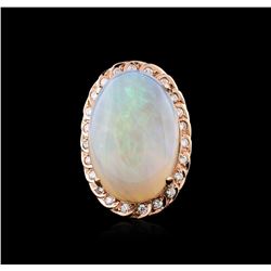 14KT Rose Gold 10.84ct Opal and Diamond Ring