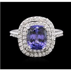 14KT White Gold 3.10ct Tanzanite and Diamond Ring