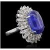 Image 2 : 14KT White Gold 16.78ct Tanzanite and Diamond Ring