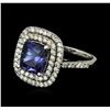 Image 2 : 14KT White Gold 2.93ct Tanzanite and Diamond Ring