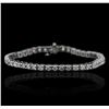 Image 1 : 14KT White Gold 4.10ctw Diamond Tennis  Bracelet