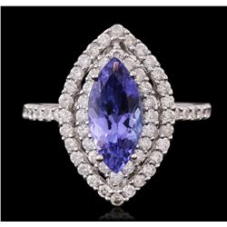 14KT White Gold 1.88ct Tanzanite and Diamond Ring