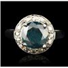 Image 1 : 14KT White Gold 2.23ct Blue Diamond Ring