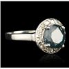 Image 2 : 14KT White Gold 2.23ct Blue Diamond Ring