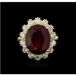 14KT Yellow Gold 9.47ct Ruby and Diamond Ring