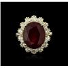 Image 1 : 14KT Yellow Gold 9.47ct Ruby and Diamond Ring