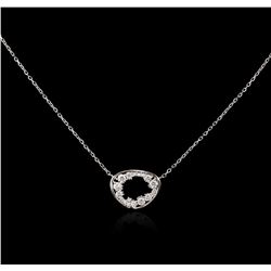 14KT White Gold 0.20ctw Diamond Pendant With Chain