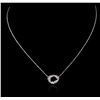 Image 2 : 14KT White Gold 0.20ctw Diamond Pendant With Chain